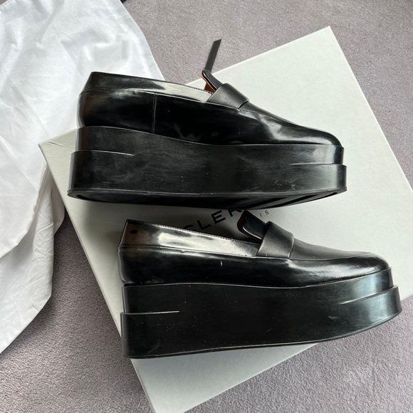 Robert Clergerie leather platform loafers shoes black size 36,5 made in France - Picture 3 of 12